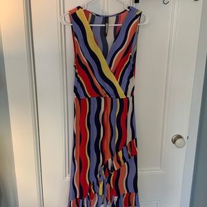 Multi color wavy striped dress from Anthropology.